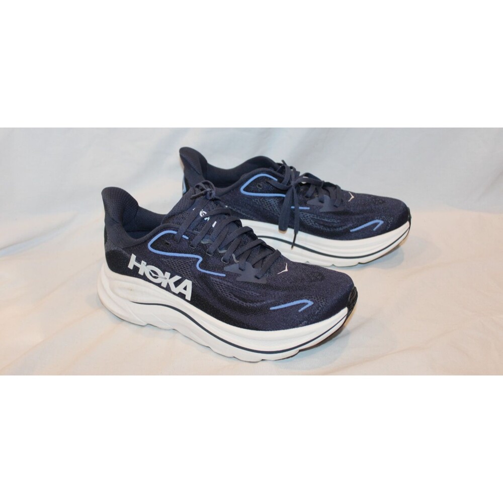 NIB Hoka One Men's Clifton 10 Running Athletic Sneakers NAVY BLUE NWOB 8.5 D